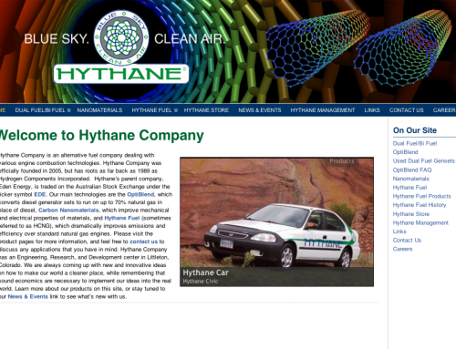 Web Design – Hythane Company; Natural Gas