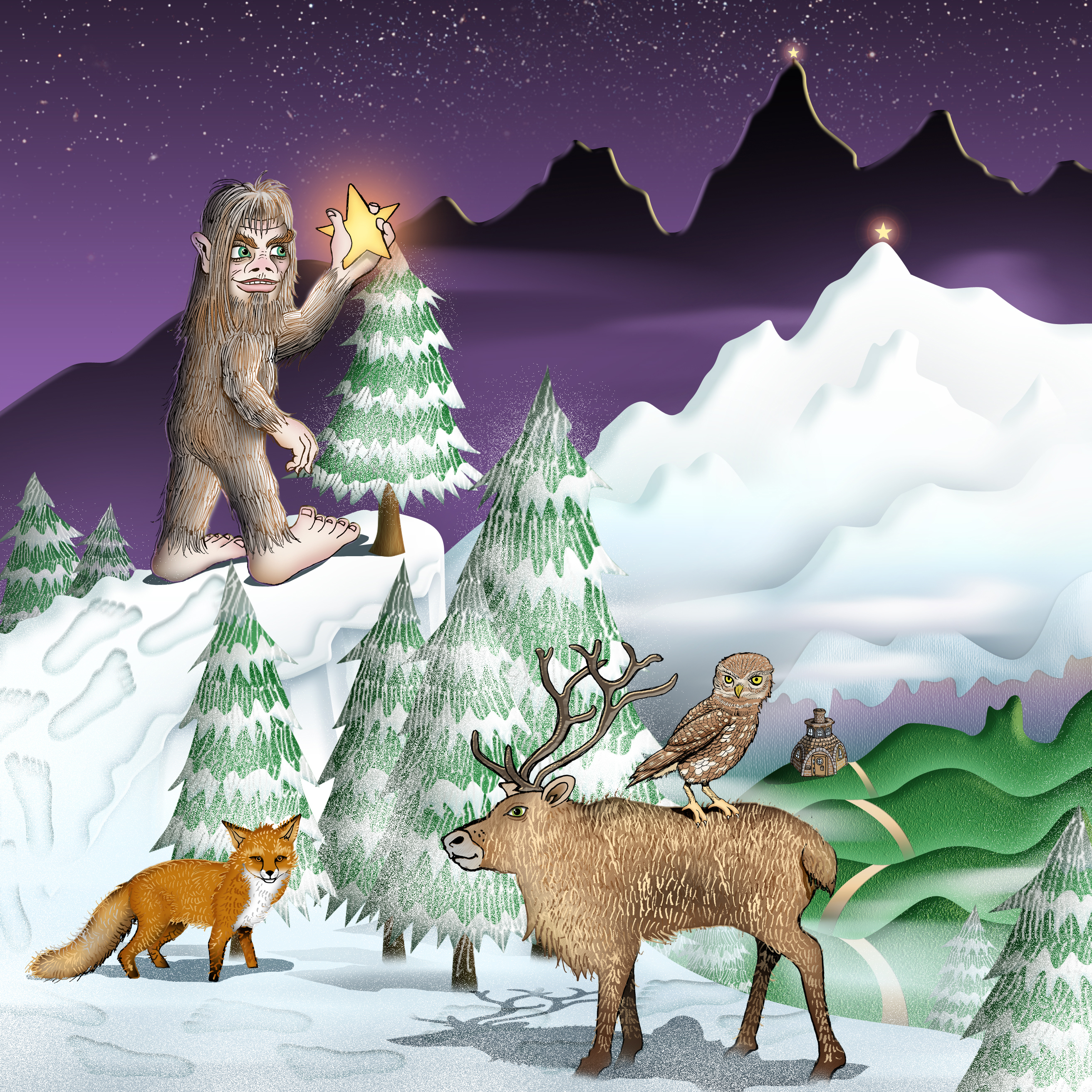 Children’s Illustration – “Winter Star Mountain Journey”
